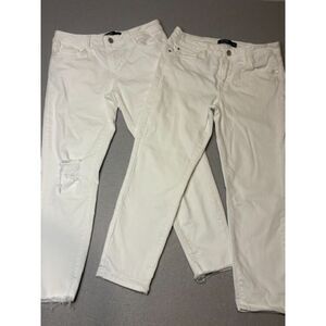 Lot of 2 Just Black White Denim Jeans Womens 28P Made in USA Different Styles
